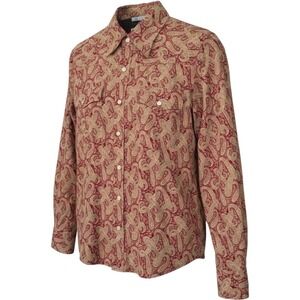 L Timmy Hilfiger Lightweight Cotton Corduroy Paisley Snaps Equestrian Cottage